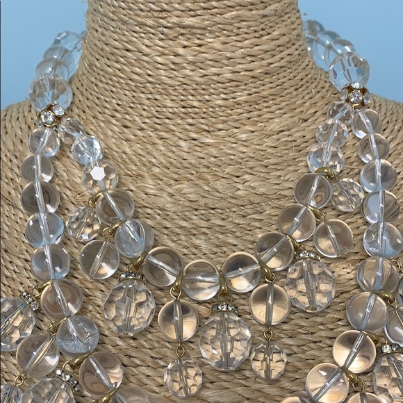 J. Crew festive clear and gold tone noticed two beads have cracks - Picture 4 of 9